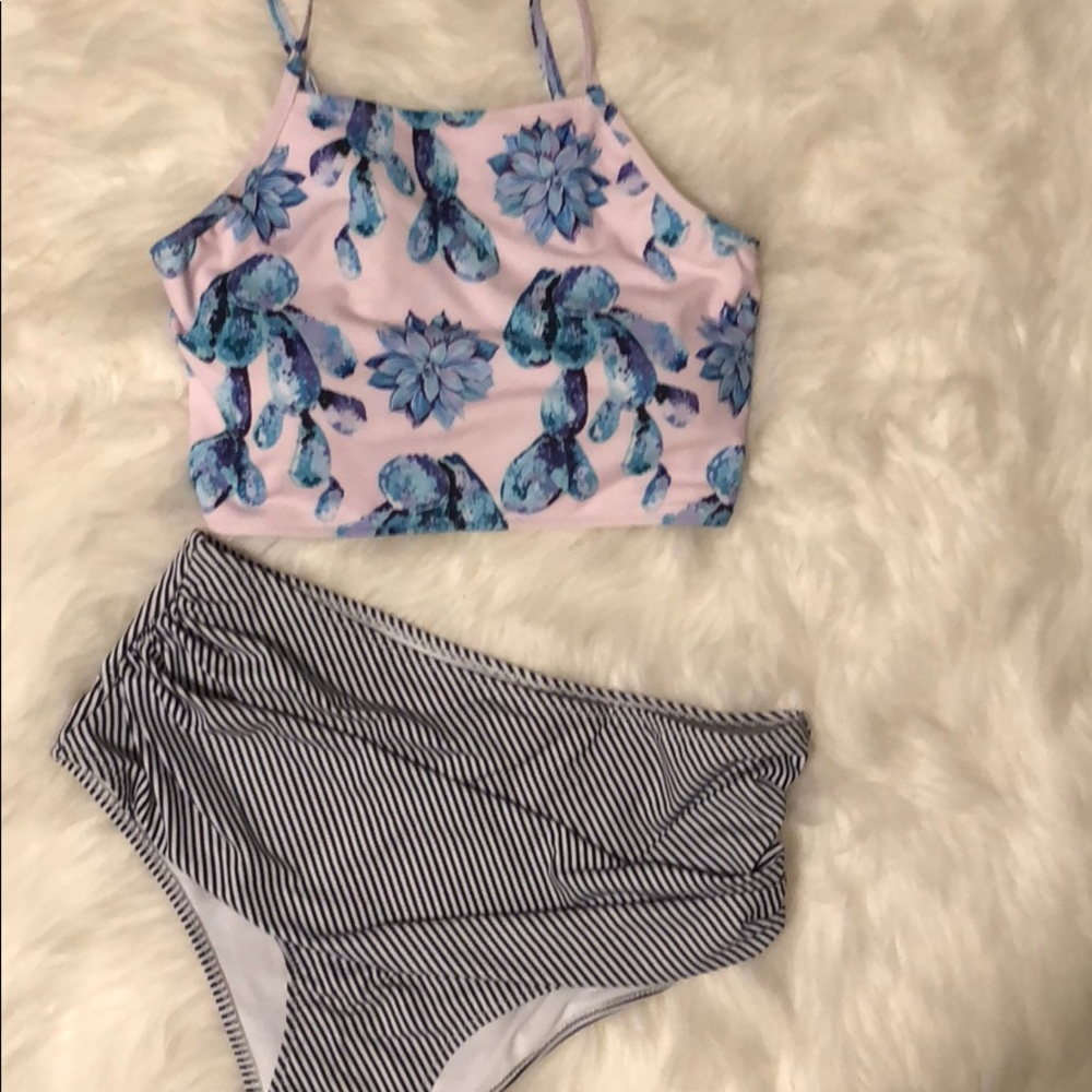 High waisted swim set